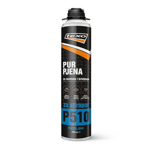 PUR pjena za stiropor pištoljska 750ml TEXO