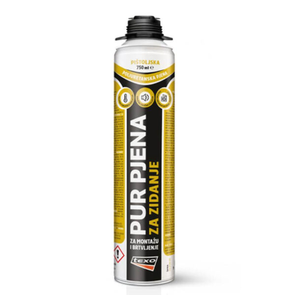PUR pjena za zidanje pištoljska 750ml TEXO